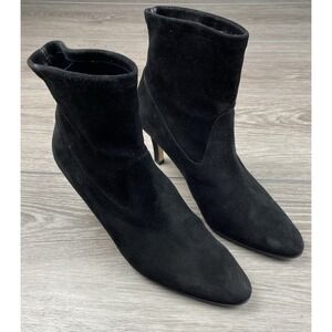 Manolo Blahnik Women's Suede Ankle Sock Boots Black Size 40.5 US 10.5